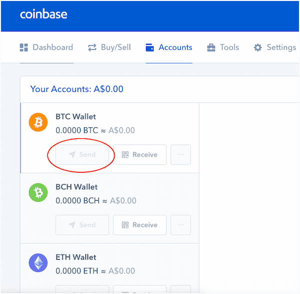 Пополнение депозита на Coinbase